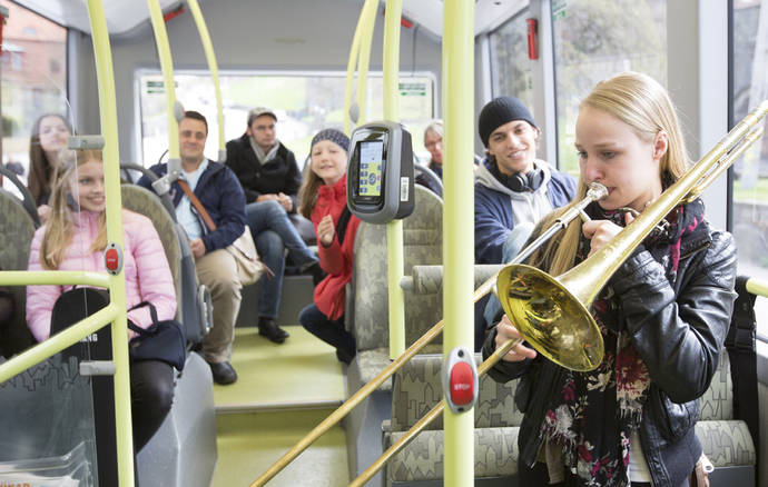 Conciertos clásicos en la ruta de autobús eléctrico en Gotemburgo