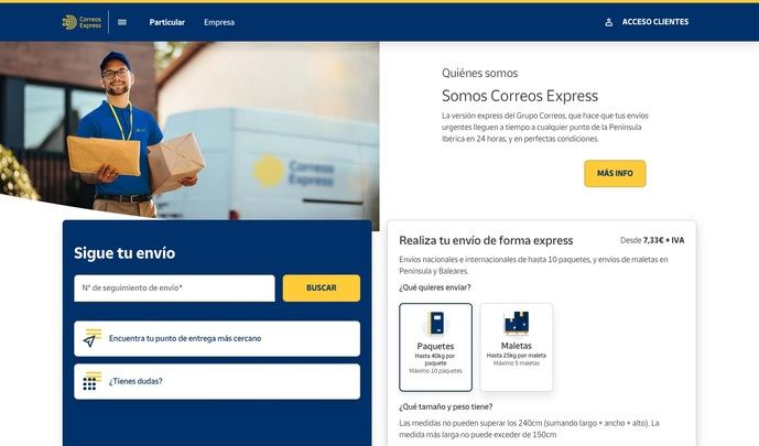 Correos Express renueva su web para hacerla ma&#769;s intuitiva y eficiente