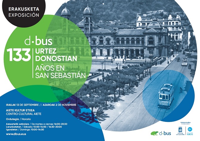 Cartel de la exposición ‘Dbus, 133 años en San Sebastián’, con motivo de la Semana de la Movilidad.