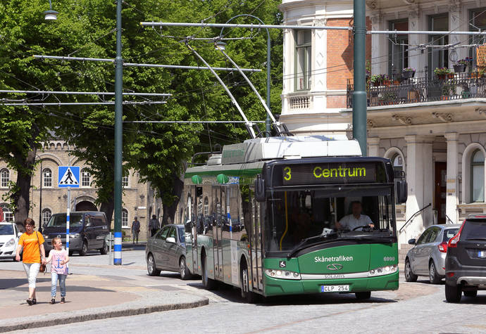 Un autobús eléctrico de una ciudad sueca.