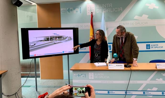 La consejera de Infraestructuras y Movilidad, Ethel Vázquez, junto con el delegado territorial de la Xunta en Lugo, José Manuel Balseiro.