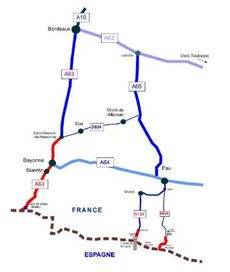 Mapa de los tramos de carretera afectados.