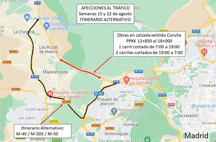 El Mitma comunica afecciones al tráfico por obras la calzada en sentido A Coruña
