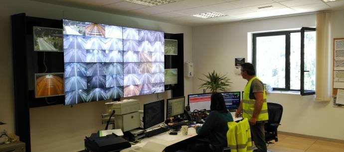 Centro de control del túnel de Bielsa.