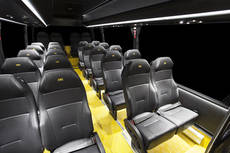 Interior de ONE, con capacidad para 25 pasajeros.