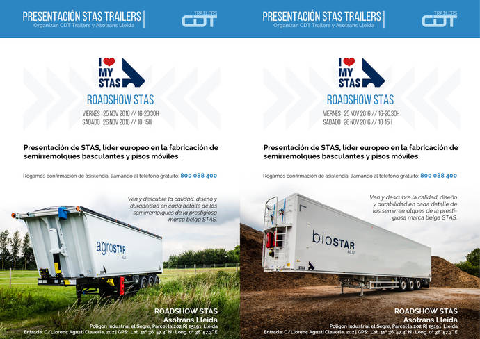 Stas y CDT Trailers llegan con su roadshow a la ciudad de Lleida