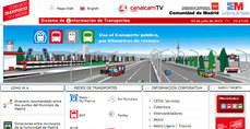 Página web del consorcio de transportes de Madrid