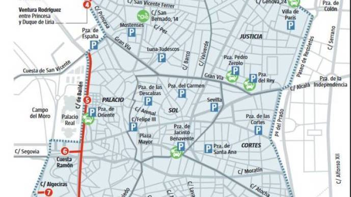 Mapa de Madrid Central.