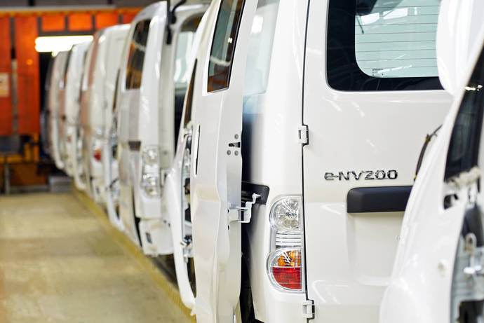 Fabricación de furgonetas Nissan e-NV200.