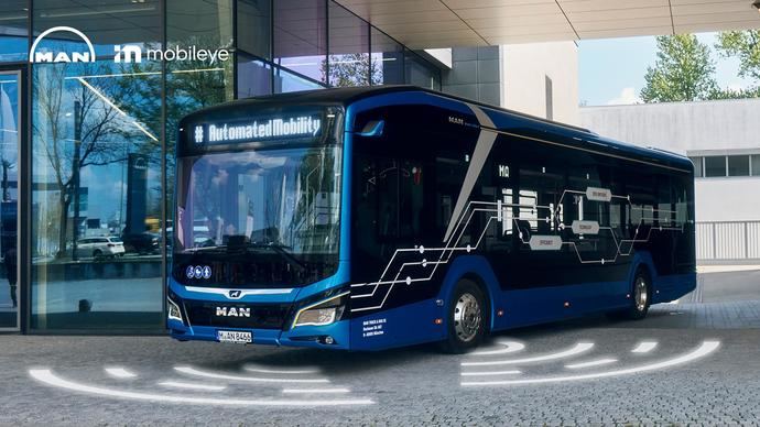 MAN convierte los autobuses urbanos en vehículos autónomos con Mobileye