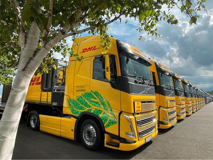18 camiones de DHL reducen un 83% las emisiones en la carga de la Fórmula 1