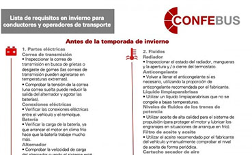 Winter checklist para una conducción segura en autobús