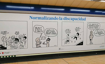 Campaña de sensibilización de la discapacidad, en Metro de Madrid