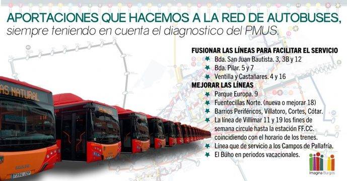 Imagina Burgos propone cambios en una decena de líneas del autobús urbano