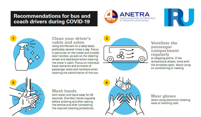 Algunas de las recomendaciones a bordo de autobuses y autocares.