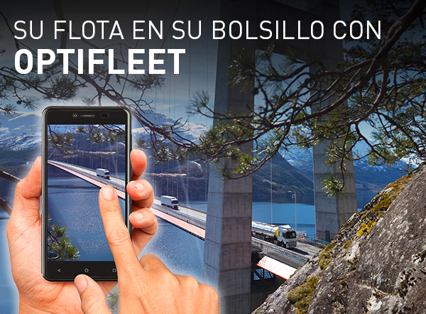 Cartel para anunciar Optifleet en el móvil.