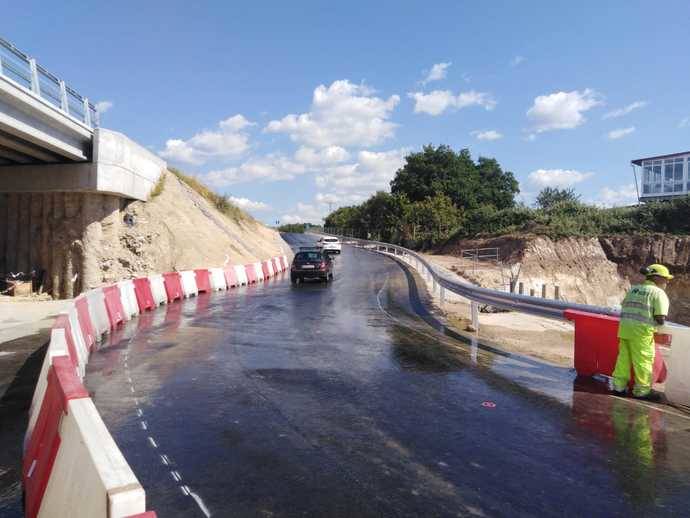 Abierto al tráfico el ramal de incorporación hacia Benavente, tras finalizar en este tramo los trabajos para la nueva conexión de la A-52 con el polígono de San Cibrao das Viñas