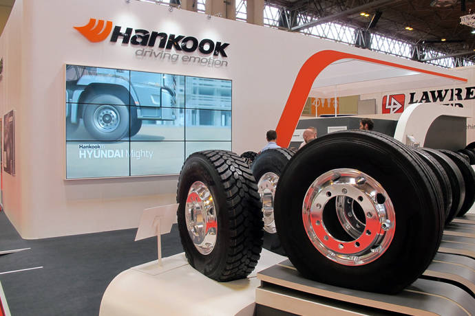 Stand de Hankook de una edición anterior del Salón de Vehículos Comerciales de Birmingham.