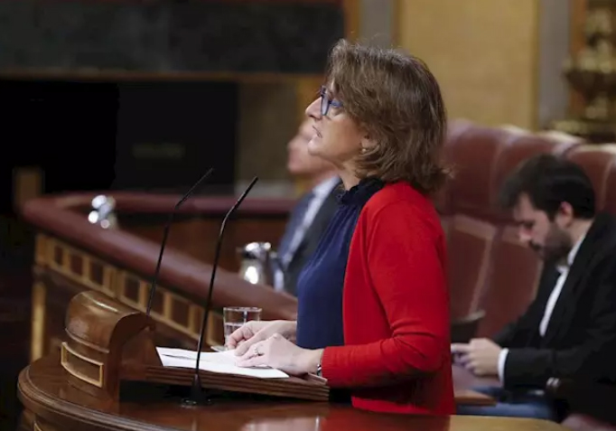 La vicepresidenta cuarta del Gobierno, Teresa Ribera, durante su intervención en el Congreso.