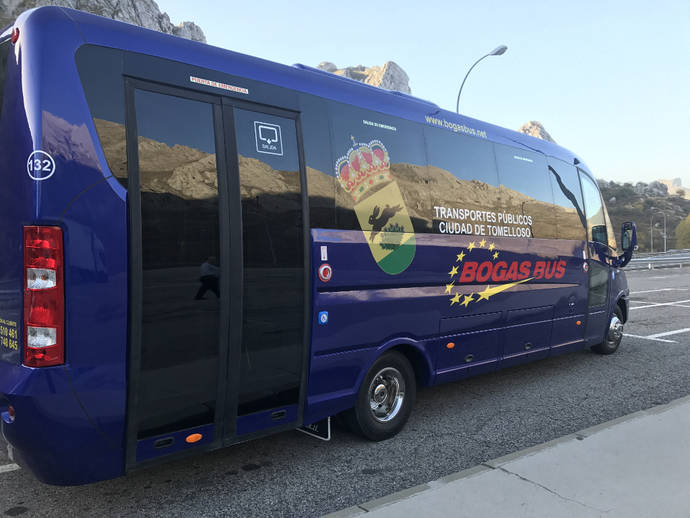 Uno de los nuevos vehículos de transporte urbano para la ciudad de Tomelloso.