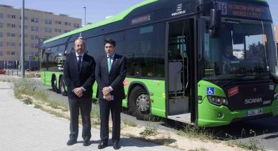 Imagen tomada con uno de los autobuses interubanos de Alcorcón.