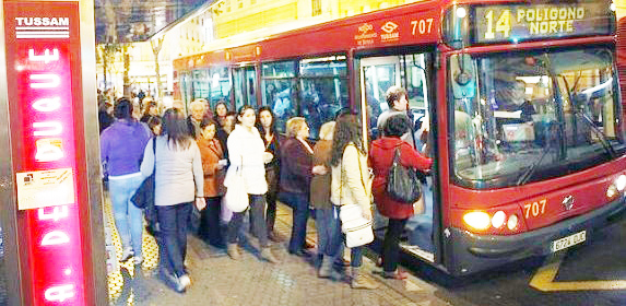 Crece el uso de Tussam durante las fiestas navideñas