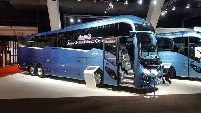 El Volvo 9900 en el stand de la marca en Busworld.